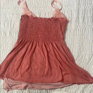 Women's Coral Smocked Top